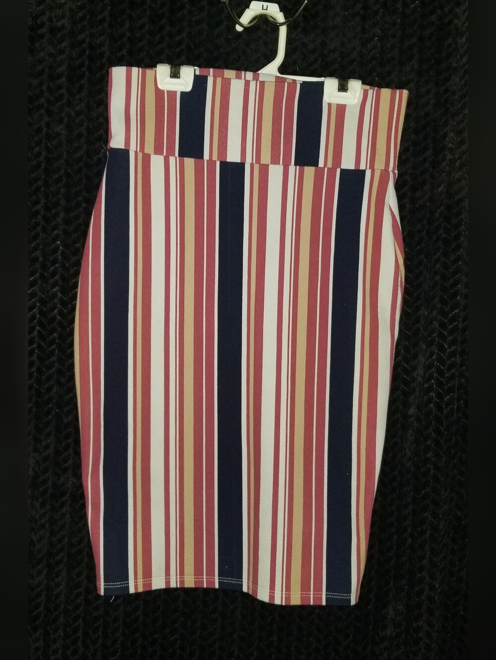Women's No Comment NY LA Classic Vertical Barcode Stretch Bodycon Pencil Skirt M